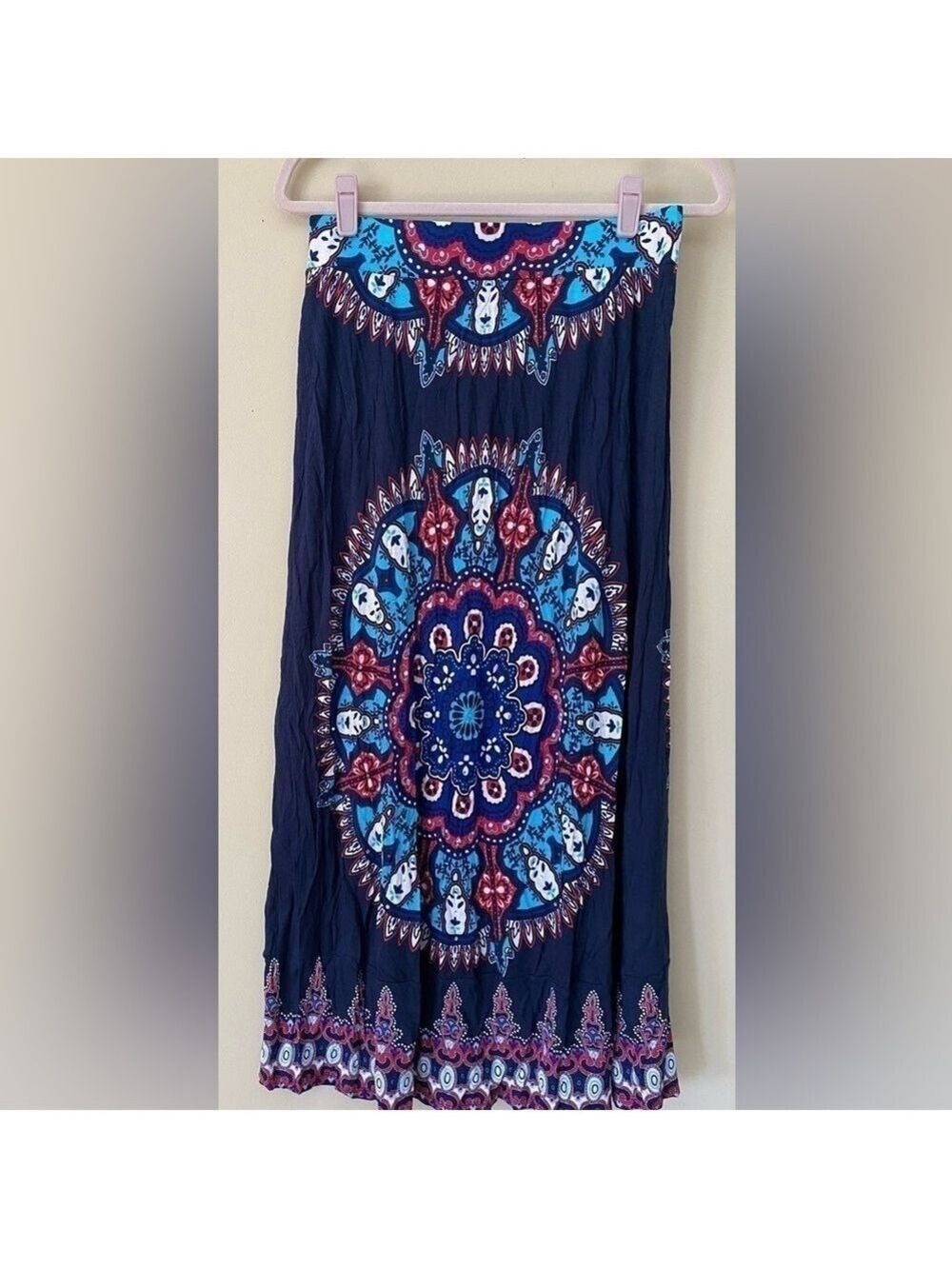INC International Concepts Blue Maxi Skirt with Embellishments M